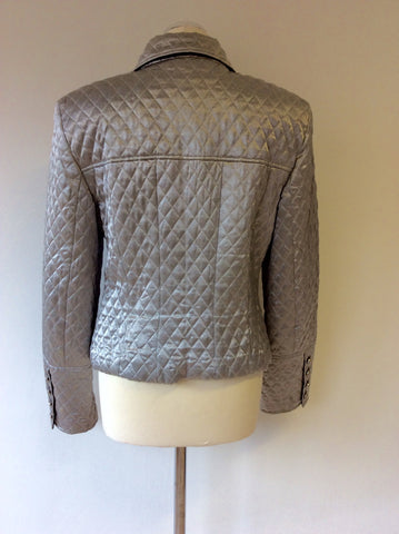 LORI ANN MONTREAL SILVER QUILTED JACKET SIZE 14 - Whispers Dress Agency - Womens Coats & Jackets - 3