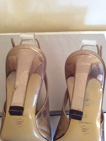 Renata Pale Gold Leather Slingback Heels Size 6/39 - Whispers Dress Agency - Womens Heels - 5