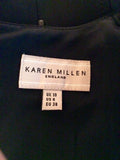 Karen Millen Black Short Sleeve Belted Pleated Skirt Dress Size 10 - Whispers Dress Agency - Sold - 5