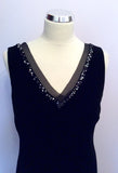 Austin Reed Black Velvet Long Evening Dress Size 14 - Whispers Dress Agency - Sold - 2