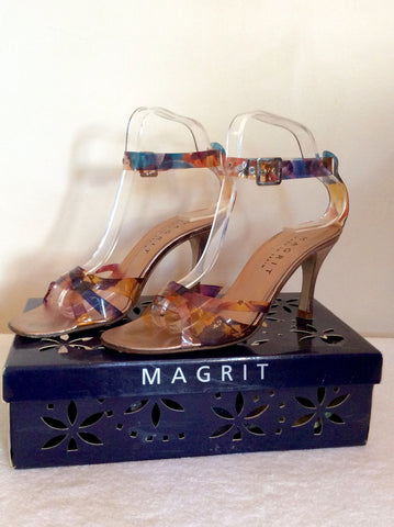 Magrit Bronze & Multi Coloured Perspex Strappy Sandals Size 5/38 - Whispers Dress Agency - Womens Sandals - 1