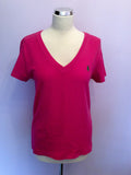 Ralph Lauren Pink V Neck T Shirt Size XL - Whispers Dress Agency - Sold - 1