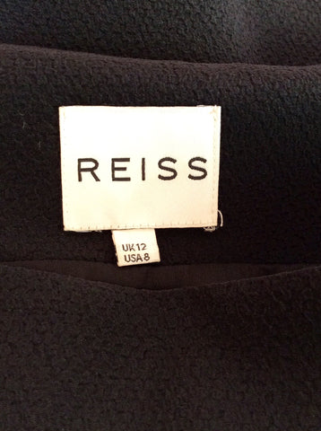 Reiss Black Rio Crepe Draped Shift Dress Size 12 - Whispers Dress Agency - Sold - 6