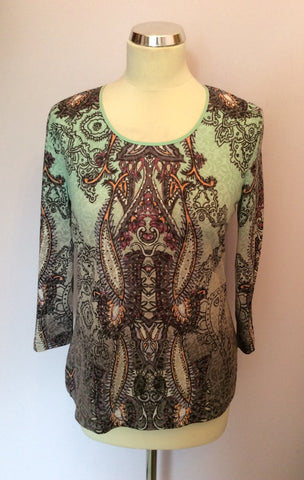 GERRY WEBER LIGHT GREEN PRINT TOP SIZE 14/16 - Whispers Dress Agency - Sold - 1