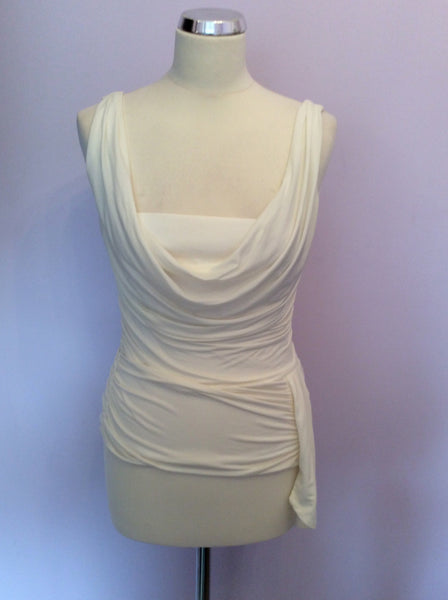 Coast Ivory Pleated Sleeveless Top Size 10 - Whispers Dress Agency - Sold - 1