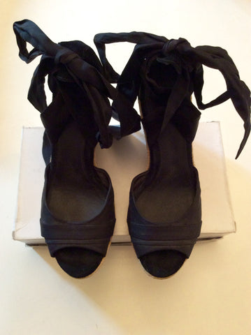 UGG JULES BLACK HIGH WEDGE HEEL SANDALS SIZE 6.5/40 - Whispers Dress Agency - Sold - 5