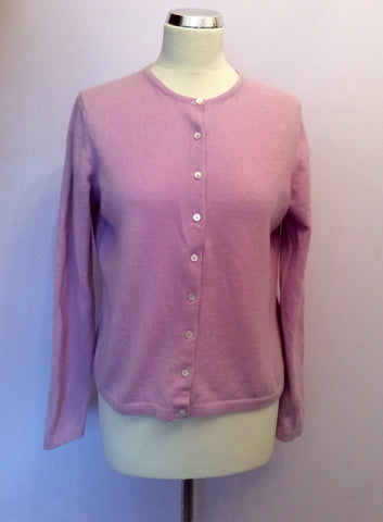 Marks & Spencer Light Lilac Cashmere Cardigan Size 14 - Whispers Dress Agency - Sold - 1