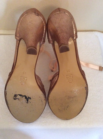 Whistles Metalic Pink Ribbon Tie Leather Heels Size 6/39 - Whispers Dress Agency - Sold - 5