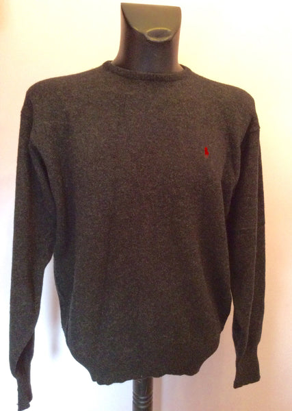 Ralph Lauren Polo Charcoal Grey Wool Jumper Size XL - Whispers Dress Agency - Sold - 1