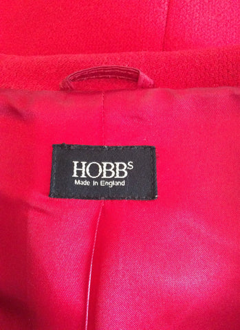 Hobbs Red Wool Double Breasted Jacket Size 12 - Whispers Dress Agency - Sold - 4