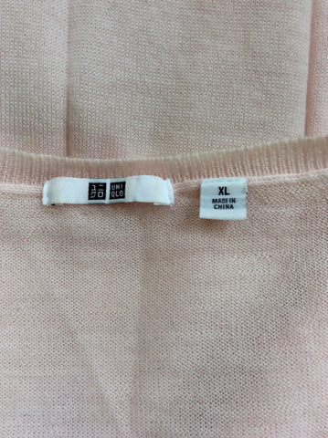 UNIQLO PALE PINK WOOL SCOOP NECK JUMPER & LONG SLEEVE TOP SIZE XL - Whispers Dress Agency - Womens Knitwear - 3