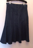 LK Bennett Blue Denim Fluted Hem Skirt Size 14 - Whispers Dress Agency - Womens Skirts - 2