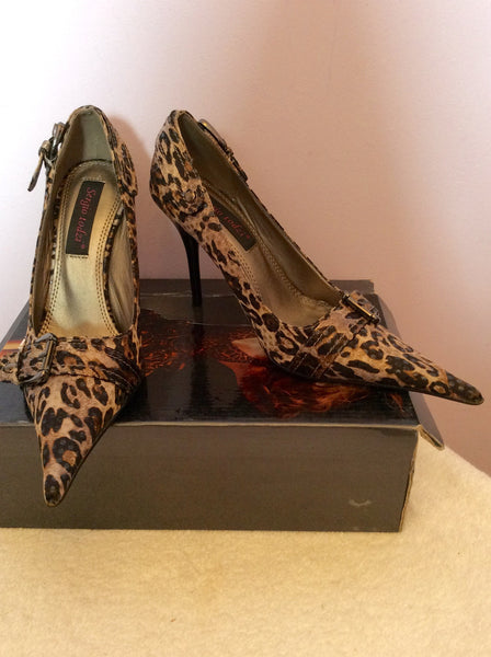 Brand New Sergio Todzi Brown Leopard Print Heels Size 3/36 - Whispers Dress Agency - Sold - 1