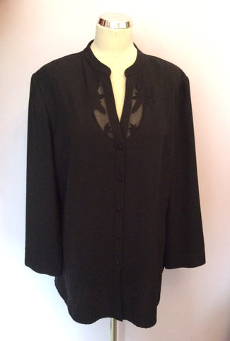 JACQUES VERT BLACK EMBROIDERED SHIRT/JACKET SIZE 20 - Whispers Dress Agency - Womens Shirts & Blouses - 1