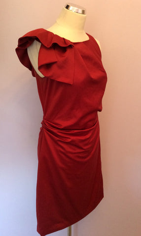Monsoon Red Pleated Trim Dress Size 10 - Whispers Dress Agency - Womens Dresses - 2