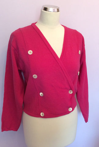 Vintage Jaeger Pink Wool Cardigan & Pleated Skirt Size 10 Fit Approx 8 - Whispers Dress Agency - Sold - 3