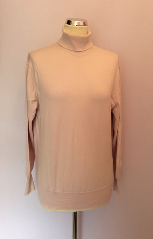 Vintage Jaeger Pale Pink Cotton Polo Neck Top Size 38" UK M/L - Whispers Dress Agency - Sold