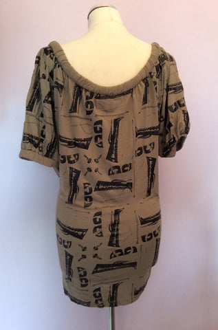 Bolongero Trevor Brown & Black Print Top Size S - Whispers Dress Agency - Sold - 2