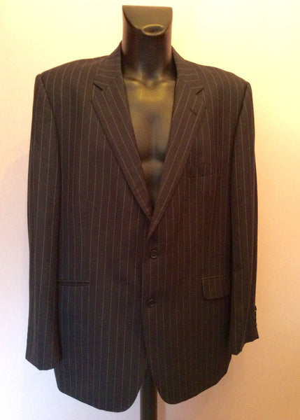 SMART AQUASCUTUM DARK BLUE PINSTRIPE WOOL SUIT JACKET SIZE 50R - Whispers Dress Agency - Mens Suits & Tailoring - 1