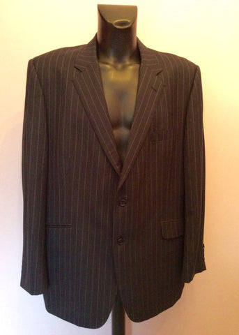 SMART AQUASCUTUM DARK BLUE PINSTRIPE WOOL SUIT JACKET SIZE 50R - Whispers Dress Agency - Mens Suits & Tailoring - 1