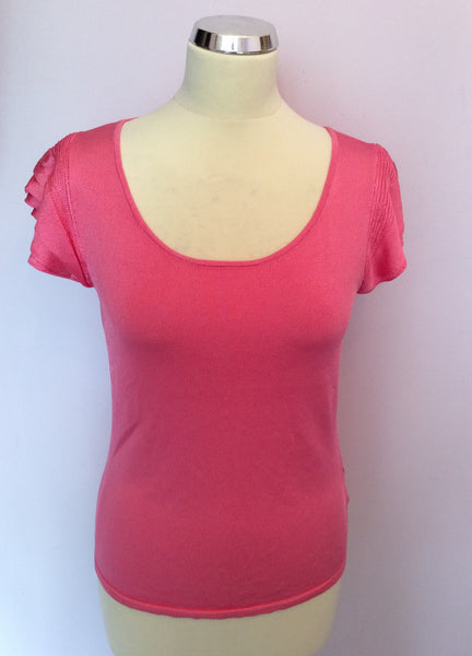 Ralph Lauren Pink Frill Sleeve Knit Top Size S - Whispers Dress Agency - Womens Tops - 1