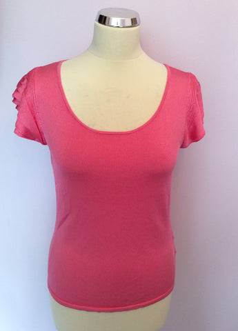 Ralph Lauren Pink Frill Sleeve Knit Top Size S - Whispers Dress Agency - Womens Tops - 1
