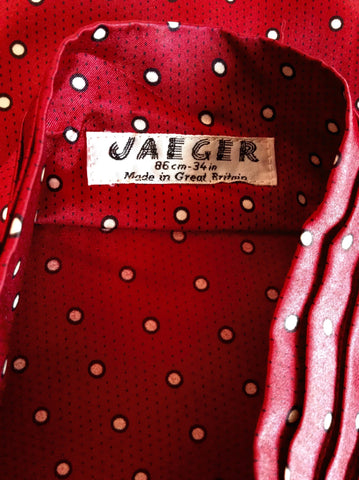 Vintage Jaeger Dark Red & Ivory Spot Blouse Size 34" Approx 10/12 - Whispers Dress Agency - Sold - 2