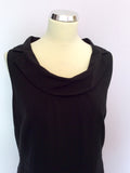 SANDWICH BLACK SCOOP NECK COLLARED DRESS SIZE 44 UK 16 - Whispers Dress Agency - Womens Dresses - 2
