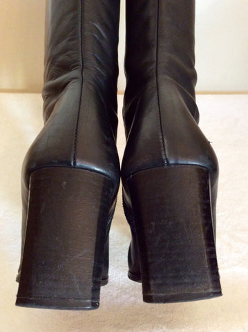 Roland Cartier Black Calf Length Leather Boots Size 5/38 - Whispers Dress Agency - Sold - 5