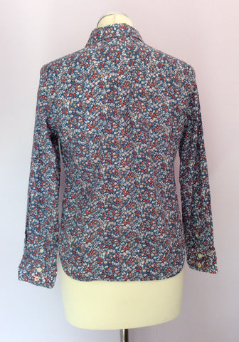 Jack Wills Blue Floral Print Cotton Shrunken Boy Fit Shirt Size 10 - Whispers Dress Agency - Sold - 2