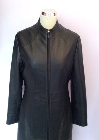 Planet Black Soft Leather Zip Up Coat Size 10 - Whispers Dress Agency - Womens Coats & Jackets - 2