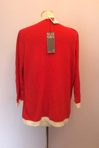 Brand New Marks & Spencer Red & White Trim Cardigan Size 18 - Whispers Dress Agency - Womens Knitwear - 2