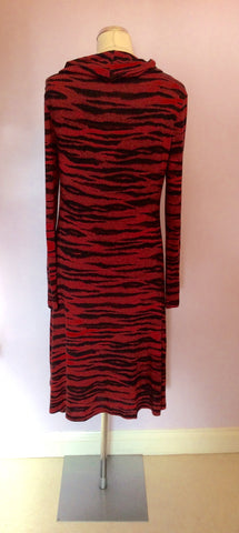 Isabel De Pedro Black & Red Print Long Sleeve Dress Size 14 - Whispers Dress Agency - Sold - 3