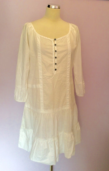 O’Neill White Cotton Dress Size L - Whispers Dress Agency - Womens Dresses - 1