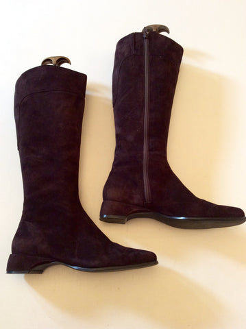 MARIA LYA DARK BROWN SUEDE BOOTS SIZE 6/39 - Whispers Dress Agency - Sold - 1
