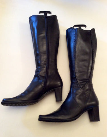 Roby & Pier Black Leather Knee High Boots Size 5/38 - Whispers Dress Agency - Sold - 1