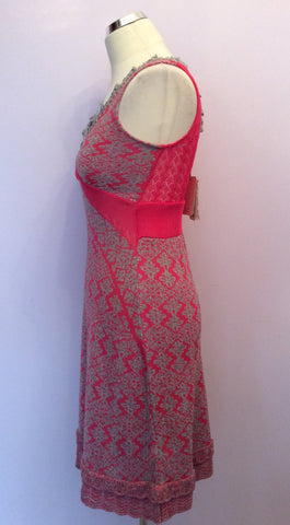 Brand New Odd Molly Pink & Silver Metallic Knit Dress Size 0 UK 6/8 - Whispers Dress Agency - Sold - 3