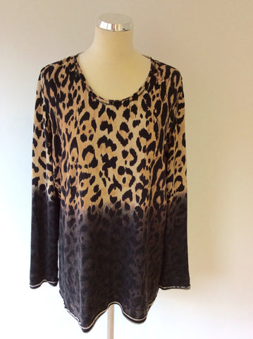 BASLER BLACK LABEL ANNIVERSARY EDITION ANIMAL PRINT LONG SLEEVE TOP SIZE 18 - Whispers Dress Agency - Sold - 1