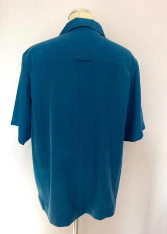 Vintage Jaeger Kingfisher Blue Silk Shirt Size 16/18 - Whispers Dress Agency - Sold - 2