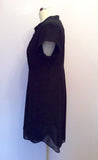 Ted Baker Black Pleated Trim Tea Dress Size 4 UK 12 - Whispers Dress Agency - Sold - 3