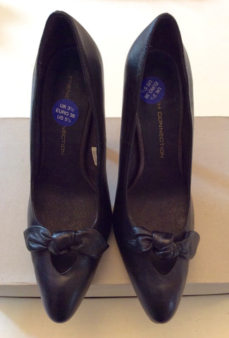 BRAND NEW FRENCH CONNECTION BLACK LEATHER HEELS SIZE 3.5/36 - Whispers Dress Agency - Womens Heels - 2