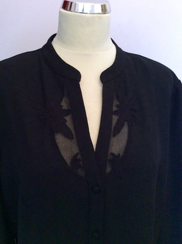 JACQUES VERT BLACK EMBROIDERED SHIRT/JACKET SIZE 20 - Whispers Dress Agency - Womens Shirts & Blouses - 2