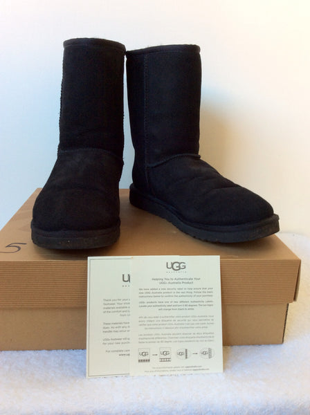 UGG BLACK SHEEPSKIN CLASSIC SHORT BOOTS SIZE 6.5/39 - Whispers Dress Agency - Sold - 1