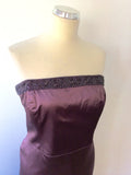MONSOON DUSKY ROSE SILK BEADED STRAPLESS DRESS SIZE 16 - Whispers Dress Agency - Womens Dresses - 2
