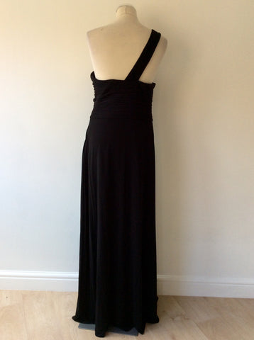 COAST BLACK ONE SHOULDER MAXI DRESS SIZE 16 - Whispers Dress Agency - Womens Dresses - 5