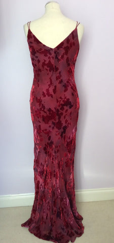 Monsoon Deep Red Floral Long Strappy Dress & Wrap Size 12 - Whispers Dress Agency - Sold - 5