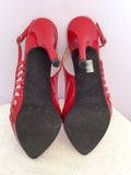 Sergio Rossi Red Patent Leather Slingback Heels Size 6/40 - Whispers Dress Agency - Womens Heels - 5