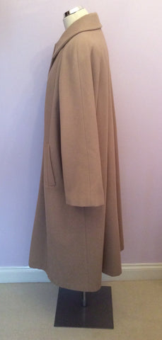 Marks & Spencer Camel (Champagne) Wool & Cashmere Coat Size 12 - Whispers Dress Agency - Womens Coats & Jackets - 2