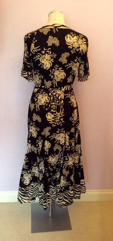 WHISTLES BLACK & WHITE FLORAL PRINT COTTON DRESS SIZE 10 - Whispers Dress Agency - Womens Dresses - 5