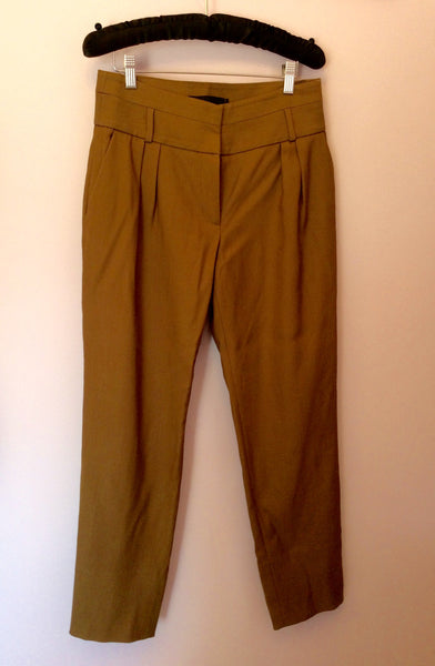 REISS TAN BROWN WOOL BLEND TROUSERS SIZE 10 - Whispers Dress Agency - Womens Trousers - 1
